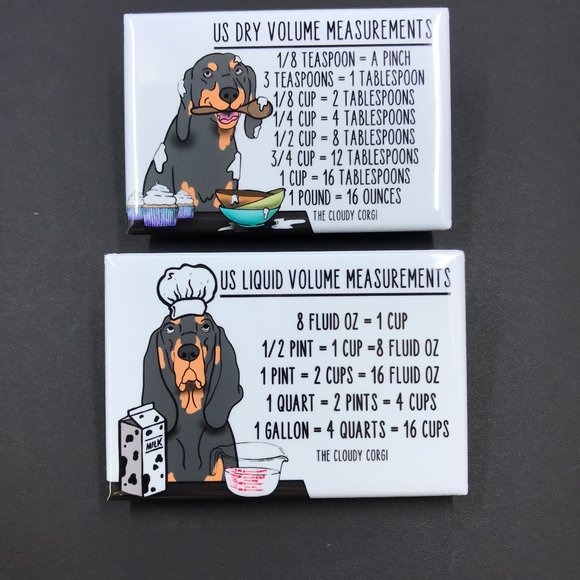 Black Tan Coonhound Dog Kitchen Measuring Magnets - Picture 2 of 7